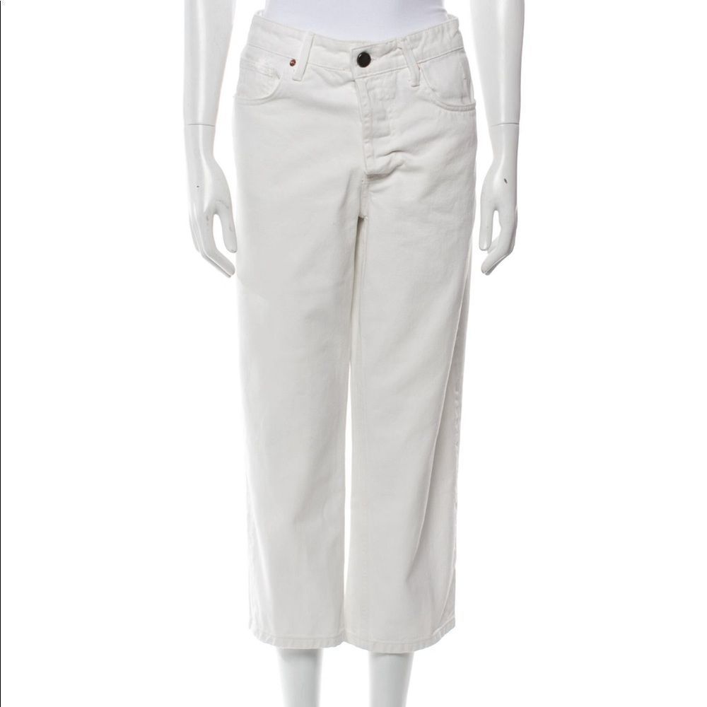 Raey Mid Rise Skinny Leg White Jeans